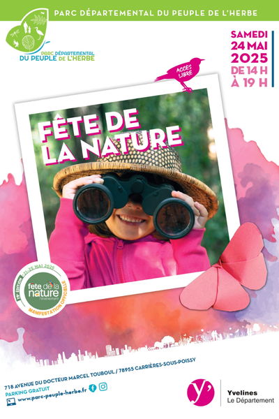 affiche fete de la nature 2025 au parc du peuple de l'herbe