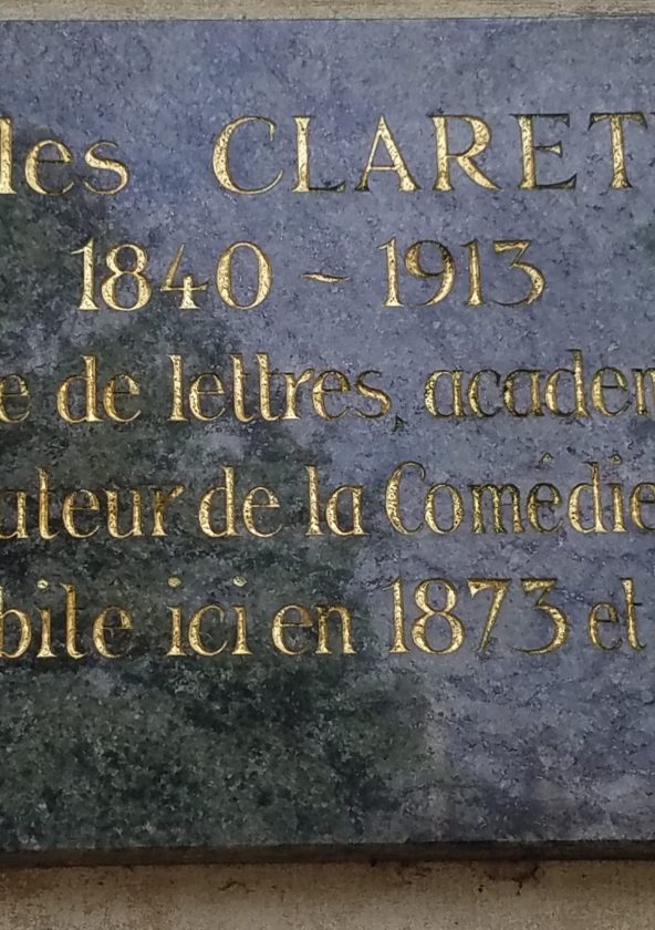 Plaque commémorative de Jules Claretie
