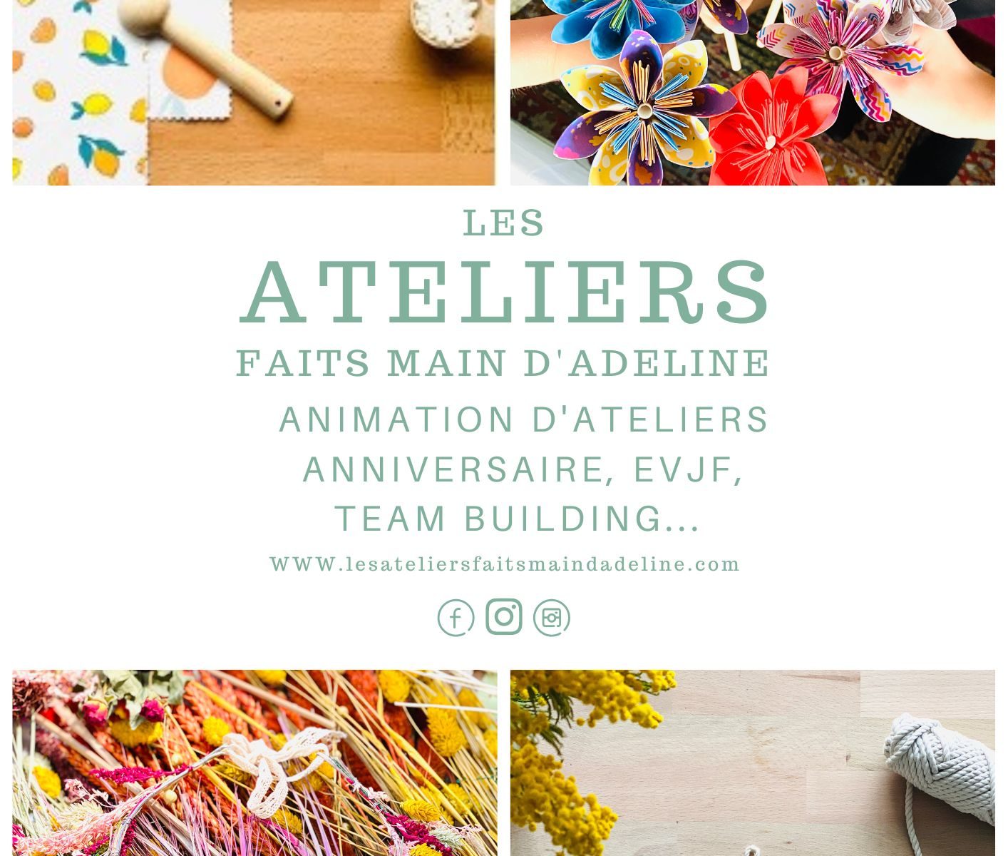 flyer les ateliers faits main d'Adeline