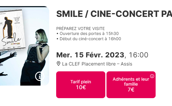 Ciné concert Smile, La Clef, SAINT-GERMAIN-EN-LAYE
