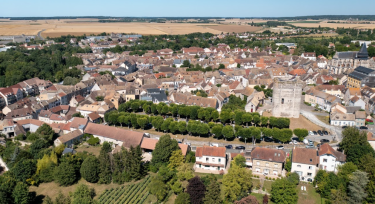 Houdan, vue d'un drone