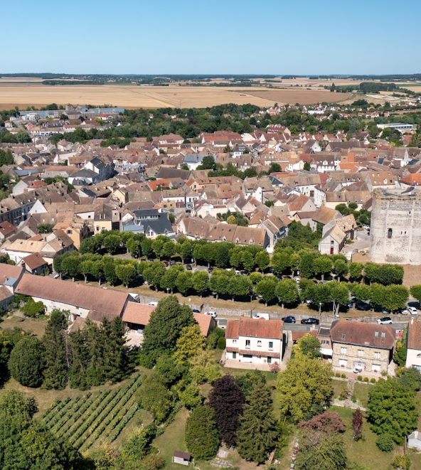 Houdan, vue d'un drone