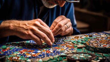 Galerie à l'Ecu de France - Stage pour adultes : mosaïque sur verre_Viroflay