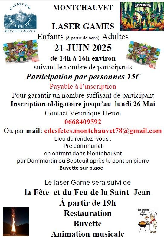Laser Games "enfants et adultes" et feu de la St-Jean_Montchauvet