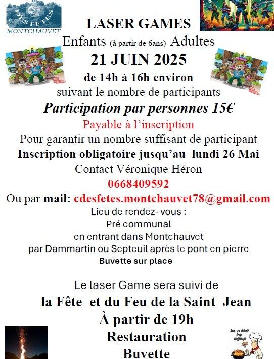 Laser Games "enfants et adultes" et feu de la St-Jean_Montchauvet