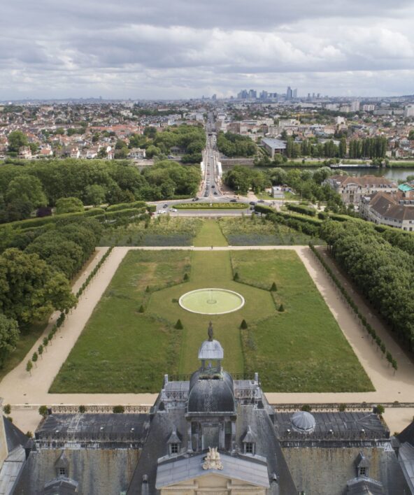 Photo du parc du château vu du toit