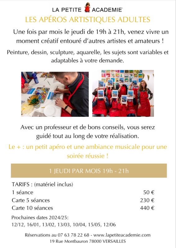 La Petite Académie - Les Apéros Artistiques pour Adultes_Versailles