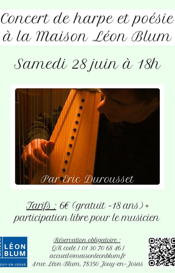 Concert de harpe et poésie à la Maison Léon Blum_Jouy-en-Josas