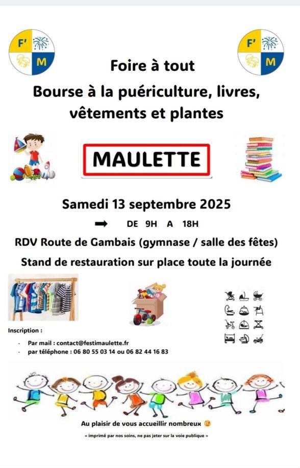 Bourse aux vêtements, livres, puériculture à Maulette_Maulette