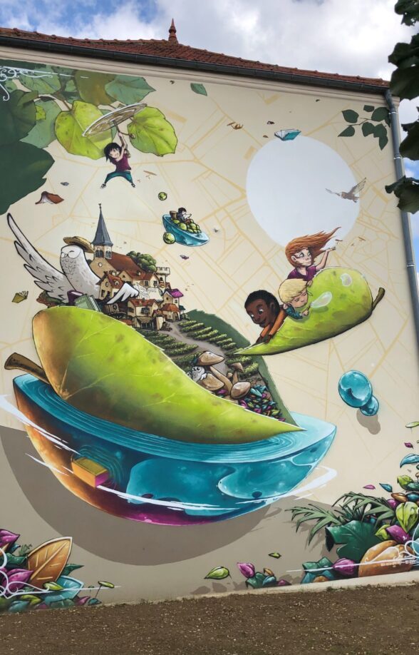 Fresque murale : Ôde à la jeunesse_Fontenay-Mauvoisin