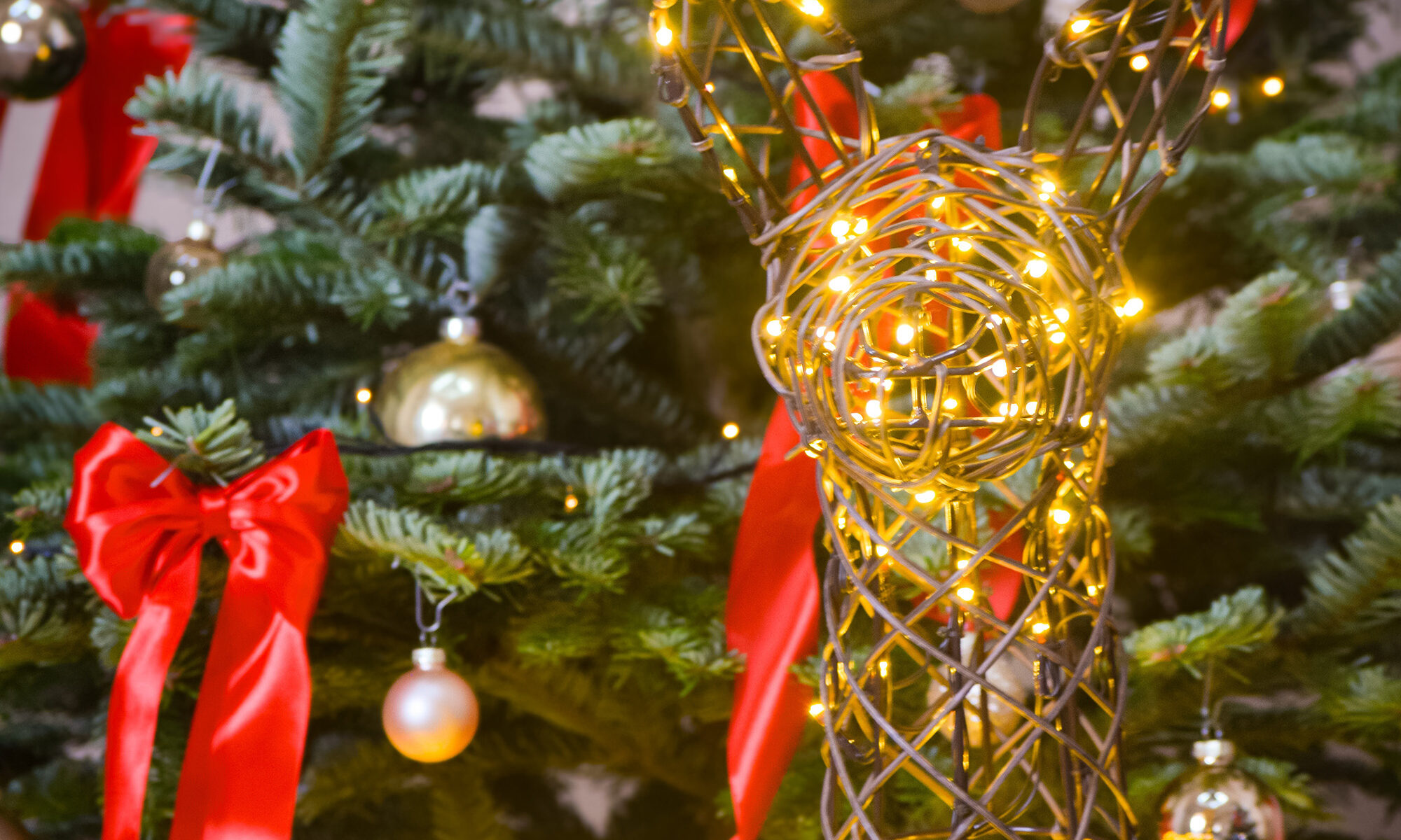 Pavillon décoré pour Noël