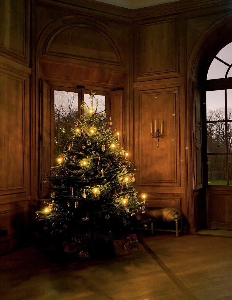 Pavillon décoré pour Noël