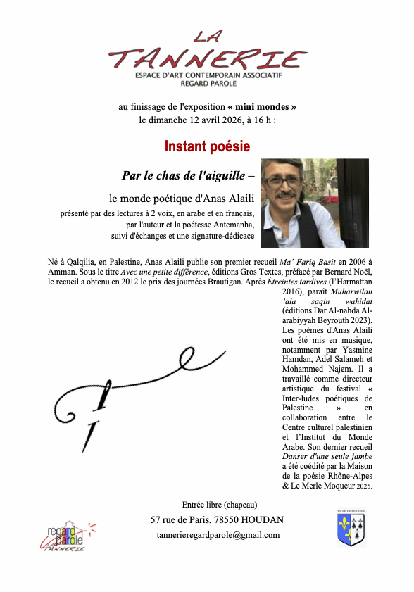 Instant poésie avec Anas Alaili, "Par le chas de l'aiguille"_Houdan