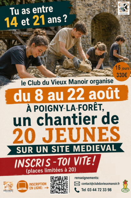 Camp d’été chantier-patrimoine aux Moulineaux_Poigny-la-Forêt