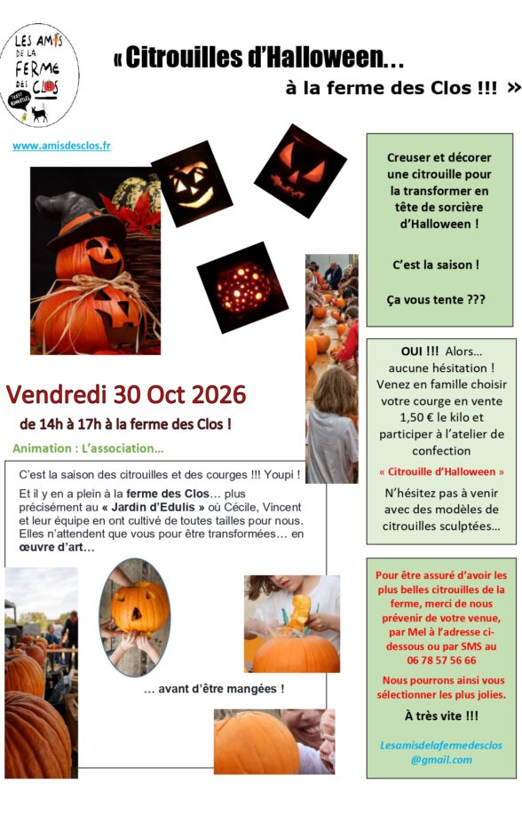 Citrouilles d’Halloween à la ferme des Clos_Bonnelles